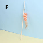 Wooden Cat Teaser Rod – Feather and Bell