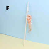 Wooden Cat Teaser Rod – Feather and Bell