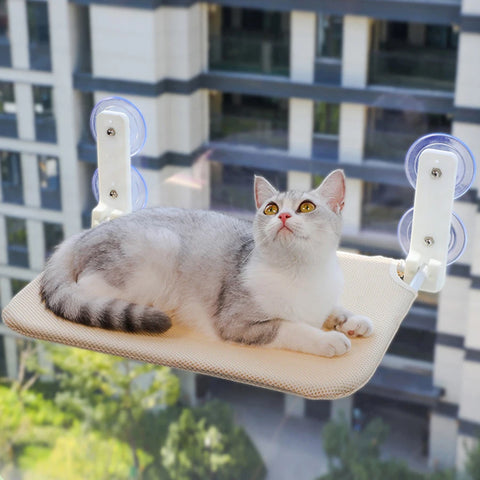Foldable Cat Window Hammock – Plush Mesh Wall-Mounted Bed