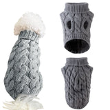 Autumn Winter Dog Sweater – Solid Knit Warm Outfit for Small Pets