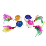 Interactive Cat Toy – Sisal Scratching Ball with Feathers | Fun Training Toy for Kittens & Cats