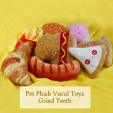 Plush Dog Toy Set – Squeaky Food Chew