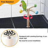 Natural Wood Bird Perch & Exercise Wheel Toy Set | Engaging Chewable Enrichment for Small Birds | Cage Accessories for Budgies