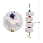 Bird Chewing Toy Parrot Beak Grinding Calcium Stone with Bells