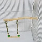 Wooden Parrot Stand – Double Layer Bird Swing
