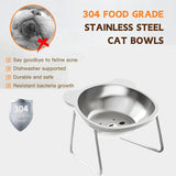 Stainless Steel Cat Bowl – Raised Whisker Fatigue Relief Dish