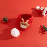 Christmas Knitted Pet Scarf with Pompom – Soft Winter Neck Warmer for Cats & Dogs