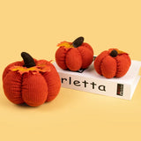 3PCS Corduroy Pumpkin Pet Decor – Soft Autumn Cage Ornament