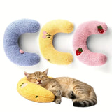 Ultra Soft Cat Pillow – Fluffy Half Donut Calming Bed