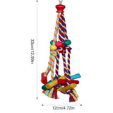 Cage Hanging Rope Bird Climbing Chewing Toys Multicolored Natural Wooden Bird Chewing Toys
