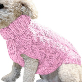 Autumn Winter Dog Sweater – Solid Knit Warm Outfit for Small Pets