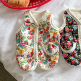 Autumn Winter Dog Coat – Flower Pet Jacket for Small Dogs & Cats