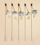 Wooden Cat Teaser Rod – Feather and Bell
