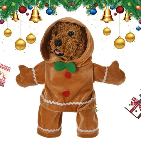 Christmas Gingerbread Pet Hoodie – Warm Cosplay Sweater for Dogs & Puppies