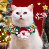 Hand Woven Cat Christmas Bib