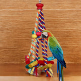 Cage Hanging Rope Bird Climbing Chewing Toys Multicolored Natural Wooden Bird Chewing Toys