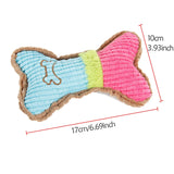 Plush Dog Bone Toy – Squeaky Chew Toy