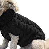 Autumn Winter Dog Sweater – Solid Knit Warm Outfit for Small Pets