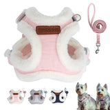 Winter Padded Dog Harness & Leash – Adjustable Vest for Dogs & Cats