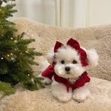 Christmas Bow Knot Dress Set for Dogs