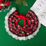 Christmas Lace Bow Pet Bib – Decorative Drool Scarf for Cats & Dogs