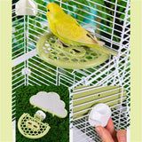 Clouds Shape Bird Mirror With Perch Save Space Sturdy Bird Mirror Toy with Feeding Box Parrots Feeders Boredom Relief
