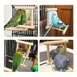 Bird Mirror Toy with Perch Stand for Parrot