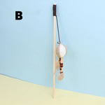 Wooden Cat Teaser Rod – Feather and Bell
