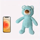 Cute Blue Bear Dog Toy – Squeaky Plush