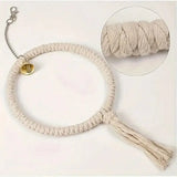Natural Hemp Rope Bird Toy Ring with Bell Large 7.87in Small 5.31in Parrot Cage Accessory for Climbing Chewing and Decorating