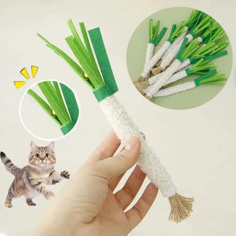 Simulated Scallion Cat Toys – 3pcs Silvervine Chew Set