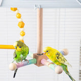Solid Wood Rotary Tabletop Bird Perch Detachable