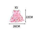 Cute Puppy Princess Floral Dress with Bow & Lace