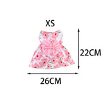 Cute Puppy Princess Floral Dress with Bow & Lace
