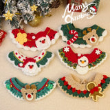 Cute Christmas Pet Collar Hand-knitted