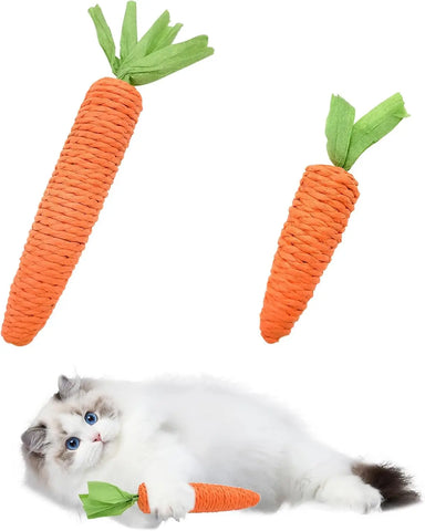 Cat toy - carrot teething and cat teasing sticks, bite-resistant and scratch-resistant for teething and clawing