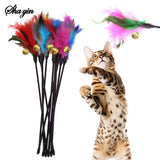 Cat Feather Wand Toys with Bells – 5pcs
