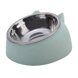 Tilted Stainless Steel Cat Bowl – Non-Slip Neck Protection Feeder