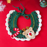 Christmas Decorative Knitted Bib for Small Pets