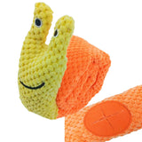 Interactive Dog Puzzle Feeder Toy – Durable Plush Snail with Squeaker, Foldable & Chew-Resistant