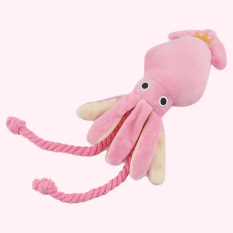 Squid Plush Rope Toy – Bite-Resistant Interactive Dog Toy