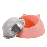 Tilted Stainless Steel Cat Bowl – Non-Slip Neck Protection Feeder