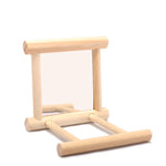 Bird Mirror Toy with Perch Stand for Parrot
