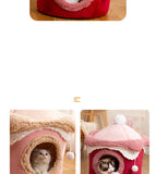 Ice Cream Pet Tent Bed – Self-Warming Cozy Cave for Cats & Small Dogs