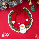 Cute Christmas Pet Collar Hand-knitted