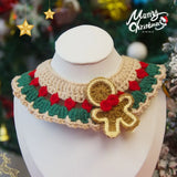 Cute Christmas Pet Collar Hand-knitted