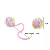 MADDEN Cat Toys Colorful Yarn Balls with Bell for Clawing