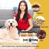 Pet Treat Jar Set – 3pcs Storage Containers with Wooden Holder