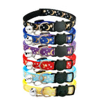 Gold Stars Moon Cat Collar with Bell