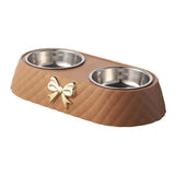 Double Bowtie Pet Bowl – Food and Water Feeder for Dogs and Cats